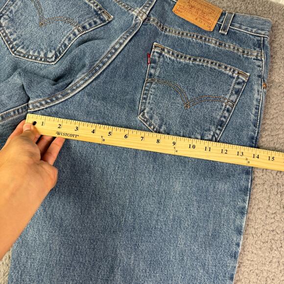 Levi's 560 Jeans Mens 33x34 Blue Denim Loose Fit Tapered Leg Baggy 90s USA Made - Picture 10 of 11